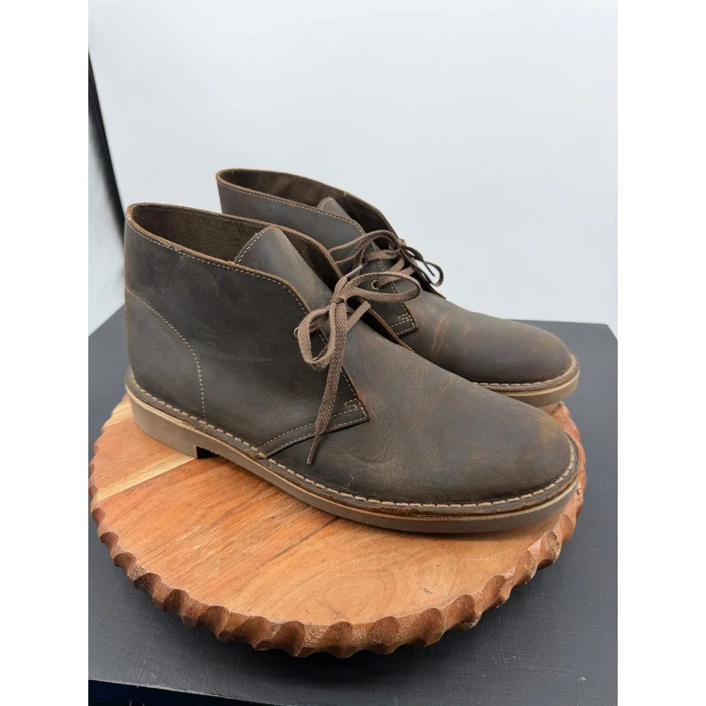 Clarks Bushacre 2 Chukka Boots Mens 12 Dark Brown Leather Lace Up Desert Boot